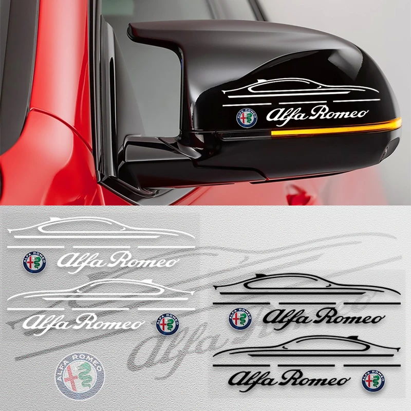 2Pcs Car Rearview Mirror Sticker Front Bumper Reflective For Alfa Romeo 147 156 159 166 Giulietta Giulia Mito Stelvio | Автомобили и