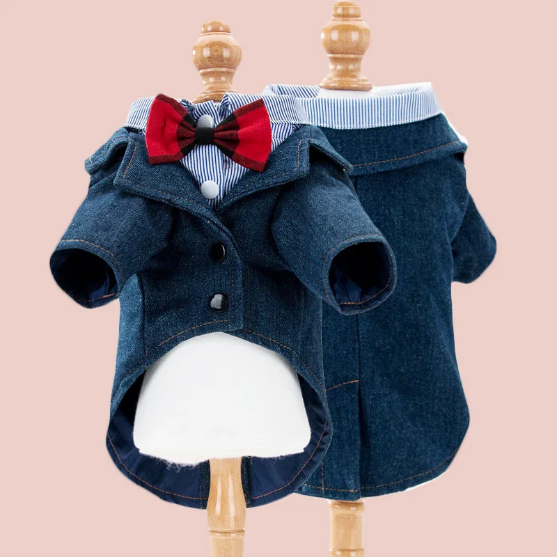 

Dog Clothes Cat Gentleman Dress with Bow Tie Small Dog Clothes Pet Sweater Bichon Two-footed Pet Cat Costume Pets Outfit