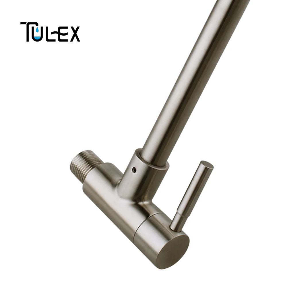 TULEX Kitchen Faucet Cold Water Tap SUS304 Stainless Steel Tap Wall Mounted Brushed Single Handle Single Hole Kitchen Accessory