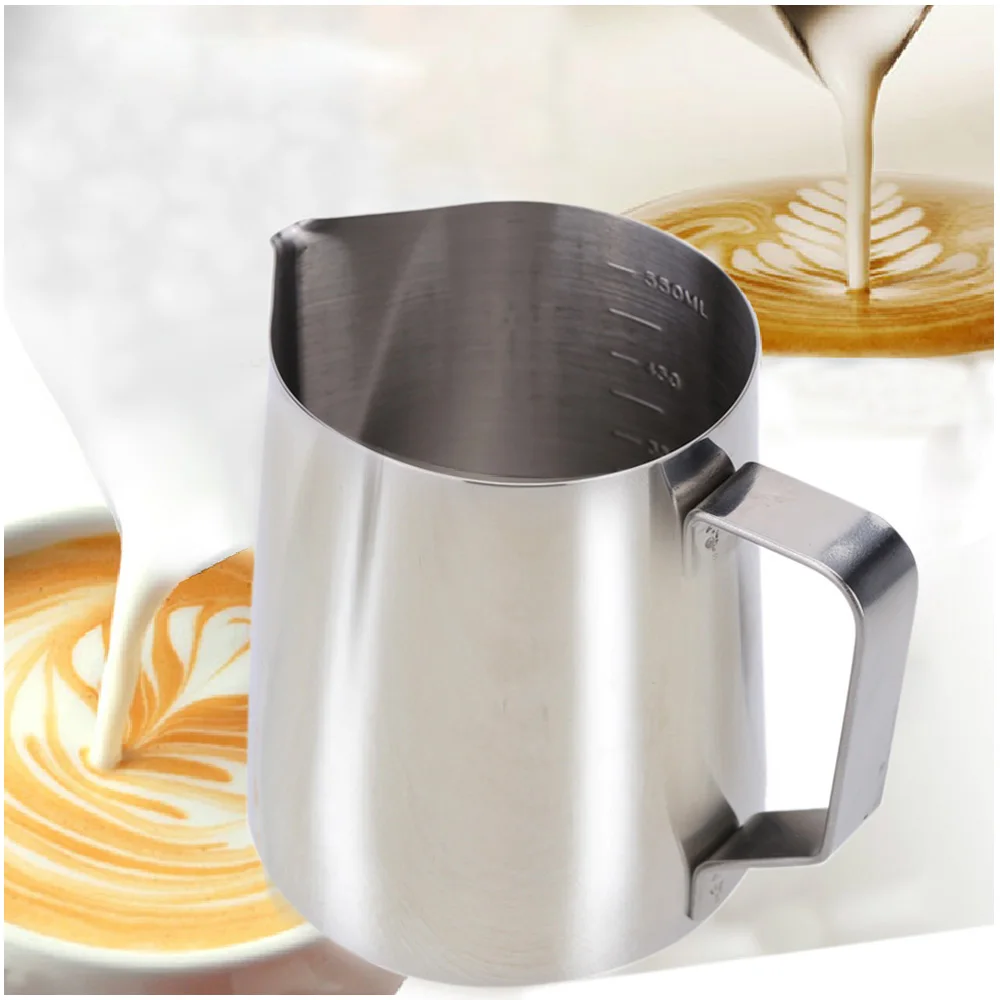 Stainless Steel Milk Frother Pitcher Milk Foam Vessel Measuring Cups Coffe  Appliance