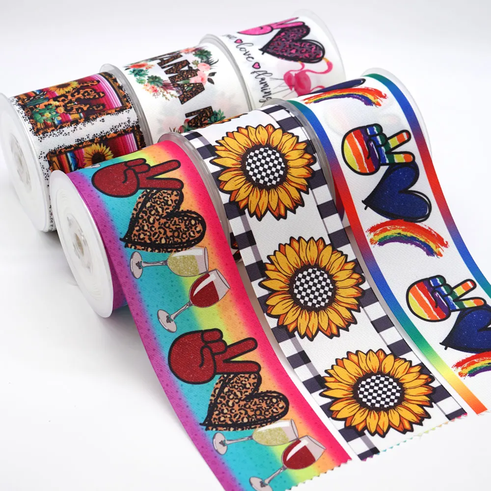 Форма для рукоделия с принтом подсолнуха Grosgrain лента принадлежности шитья 5 ярдов
