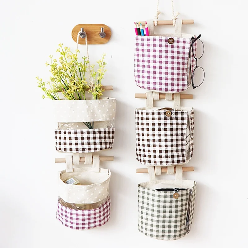 Настенный подвесной органайзер сумка для хранения, содержащий декор из игрушек Карманный чехол тканевый ящик для посуды декор для хранения домашних запасов