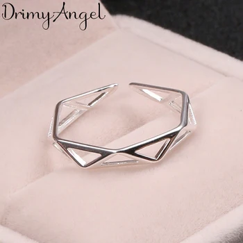 

Punk Vintage 925 Sterling Silver Hexagon Rings For Women Men Jewelry anillos aneis 2020
