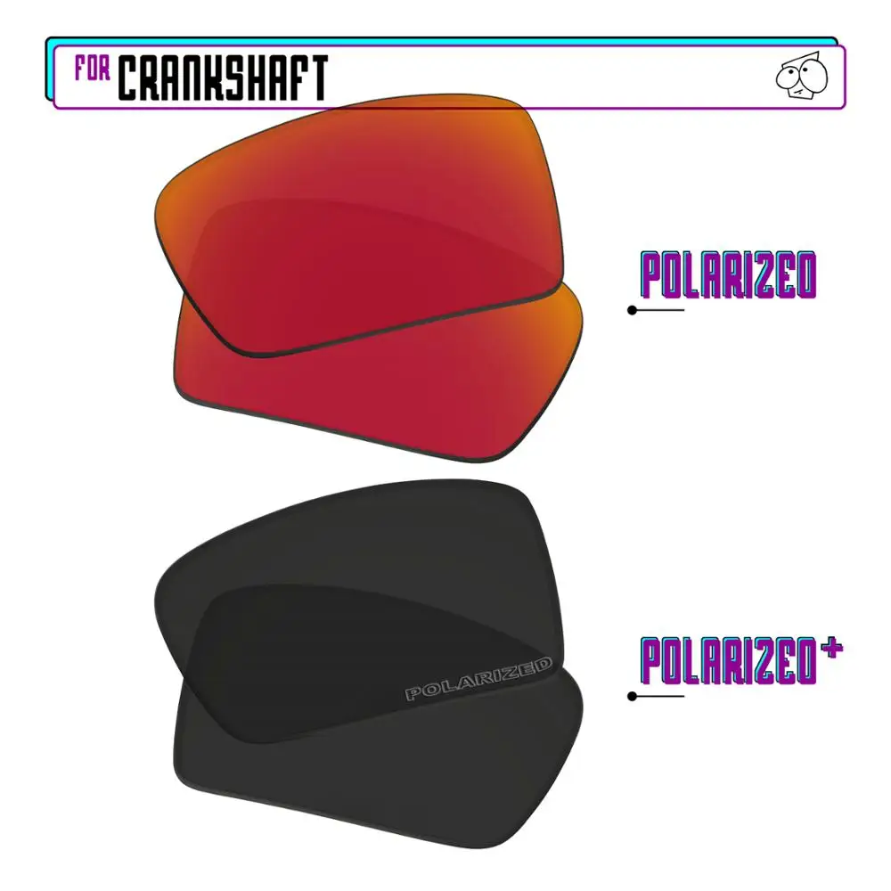 

EZReplace Polarized Replacement Lenses for - Oakley Crankshaft Sunglasses - Black P Plus-Red P