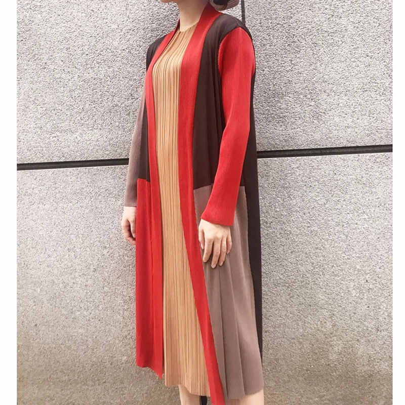 Горячие продажи miyake с отложным воротником watchwork Верхняя одежда со складками, верхняя одежда, пальто