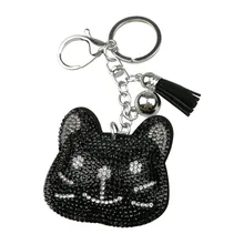 Креативные подарки замша с инкрустацией стразами с нами meweing котенок брелок для ключей подвеска