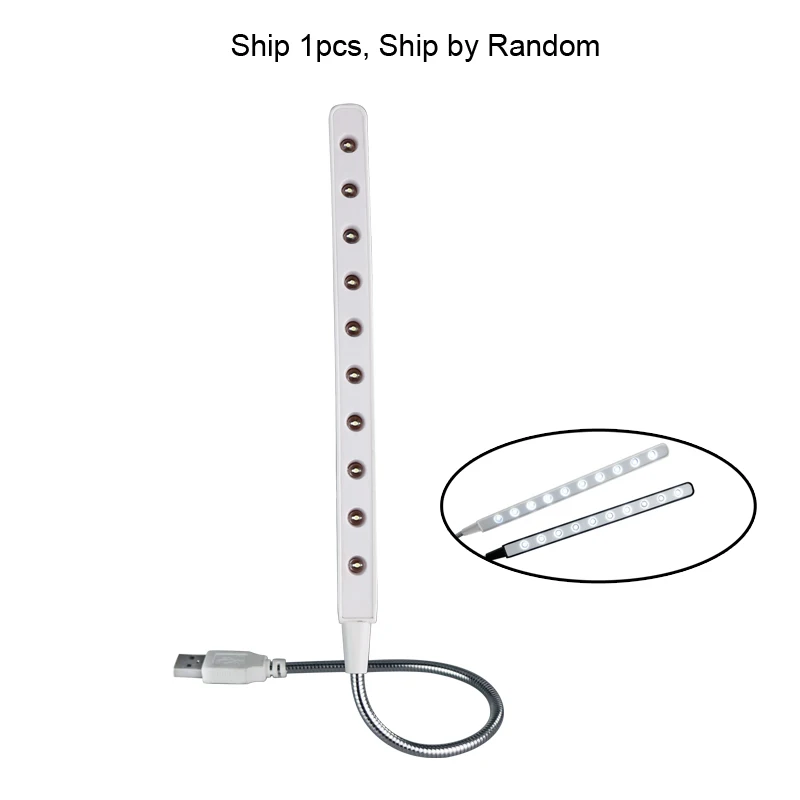 Светодиодный ночной Светильник USB кабель 5 V, лампа для чтения книг, защита глаз мини настольный светильник ing для ПК Тетрадь Питание для работы и учебы - Испускаемый цвет: 10LED Plastic