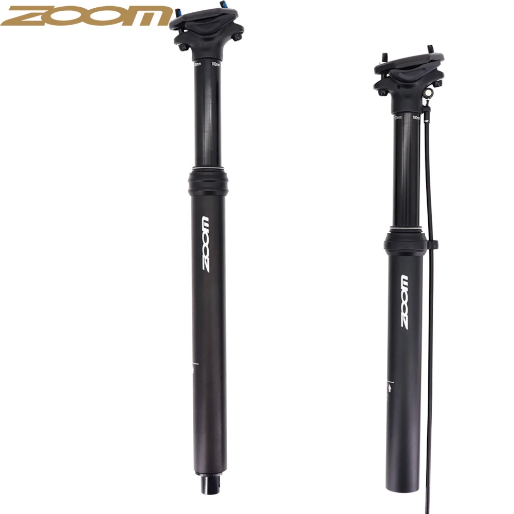 

Zoom MTB Dropper Seatpost Internal External Routing Height Adjustable 30.9 31.6 100mm Travel Remote Control lever
