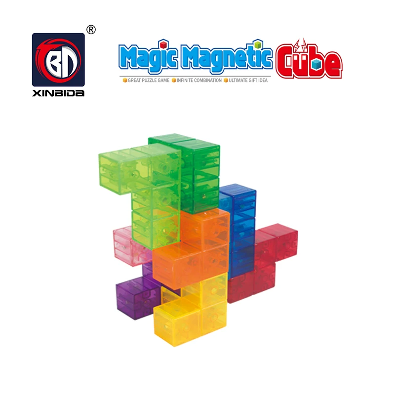 Обучающая игрушка головоломка 3d игра Магнитный магический куб для развития мозга детей - Цвет: 731A(9PCS)