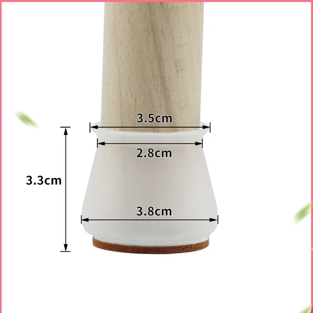 24pcs Silicon Chair Leg Covers Felt Bottom Soft Silicone Furniture Foot Protector Pads Anti-slip Table Legs Floor Protection Mat White 24pcs