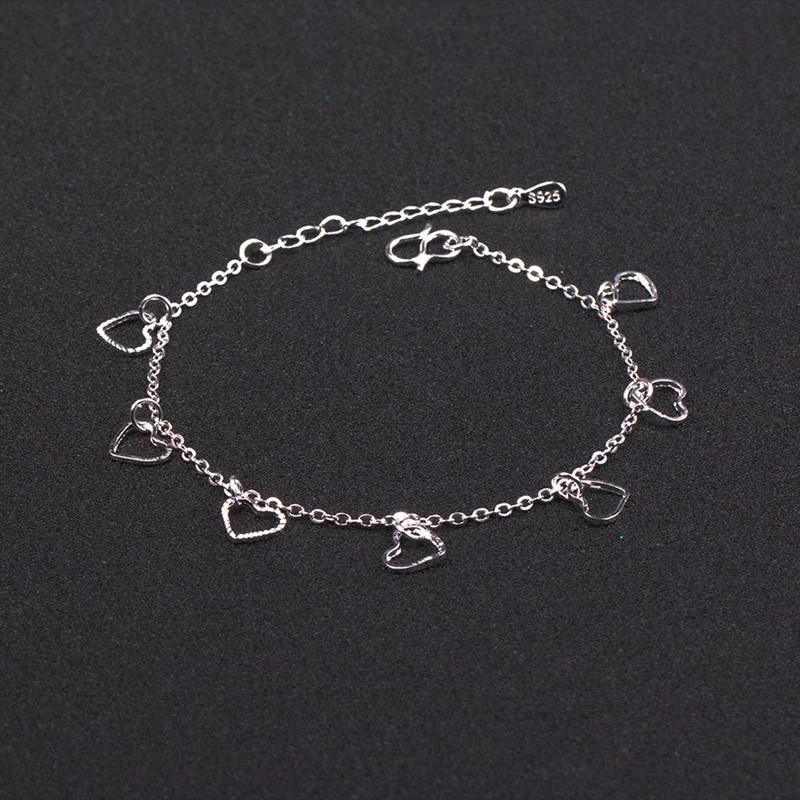 2019 New Fashion Love Heart Pendant Hand Chain Bracelets Ladies 925 Sterling Silver Bracelet For Women&ampGirl Jewelry Gift | Украшения и