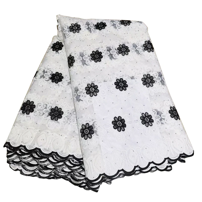 Новейший черный цвет африканская кружевная ткань с бусинами Высокое качество Французский Тюль Кружева швейцарская кружевная ткань для женских платьев