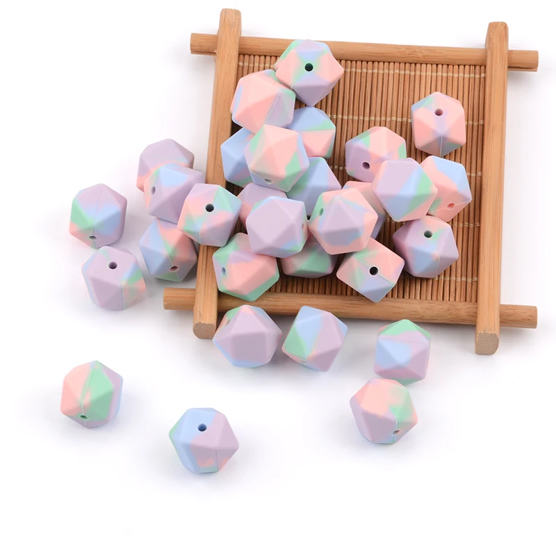 Mini Hexagon silicone beads Baby Teether 50pcs 14mm BPA Free DIY Necklace Pacifier Chain Baby Teething Care Infant silicone teething toys,silicone beads,silicone teether,silicone teething beads