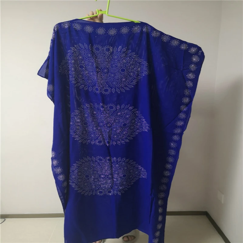 

2019 New African Diamond 100% cotton Chiffon Long Dashiki Dress For Lady Length :133cm Wide:115cm (zuan#）