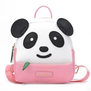 

New PU Women Backpacks Schoolbag Printing Cute Panda School Bag Backpack For Teenager Girls Rucksack Leather Small backpack