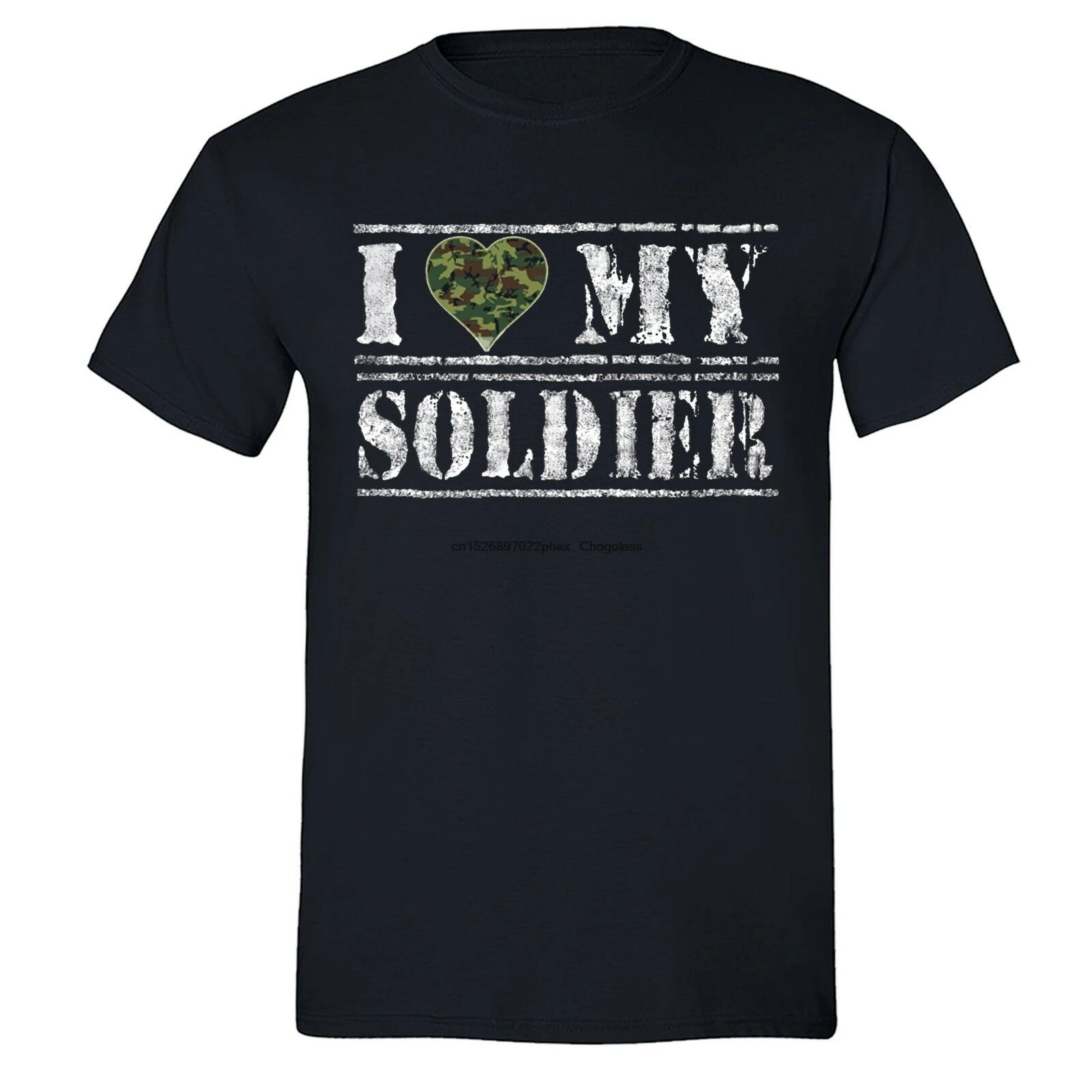 Футболка с надписью I love my soldier | Мужская одежда