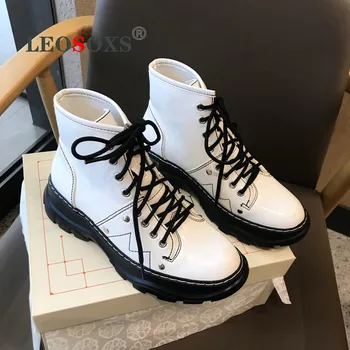 

New arrivals in 2020, natural cowhide women's boots, lace-up nude boots, motorcycle boots, designer luxury women's shoes