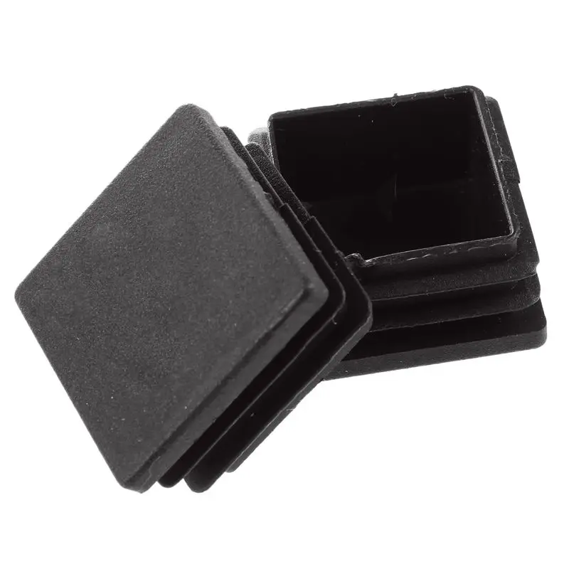 

Hot Sale 12 Pcs Plastic Ribbed Square End Caps Tube Insert Black, 35*35mm