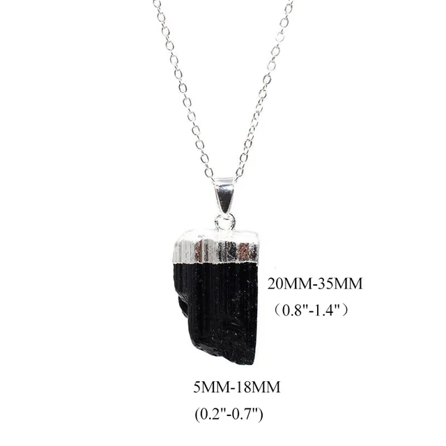 Collar de piedra de turmalina con Pilar negro Natural colgante de energ a cil ndrico Chapado
