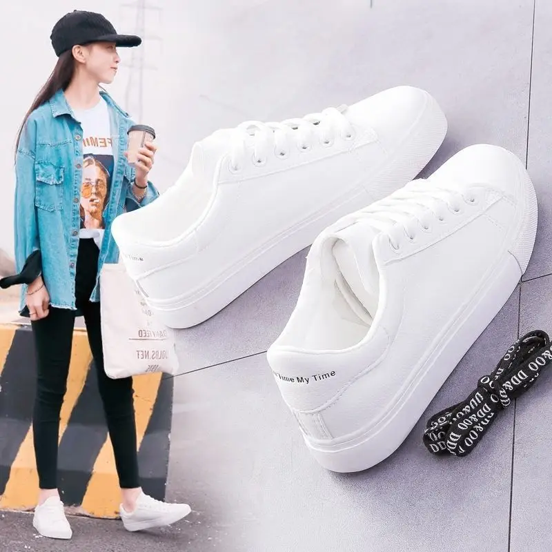 

2019 Spring New Style Literature And Art Small White Shoes Student Versatile Base White Shoes Leather Korean-style WOMEN'S Shoes