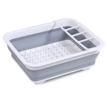 

Space-free Folding Drain Bowl Rack Dish Rack Cutlery Storage Box Collapsible Dish Drainer Cutlery Stand Cup Holder Kitchen Tools