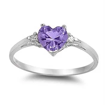 

Hot Selling Peach Heart Ring Ladies Love Zircon Copper-plated Silver Fashion Jewelry
