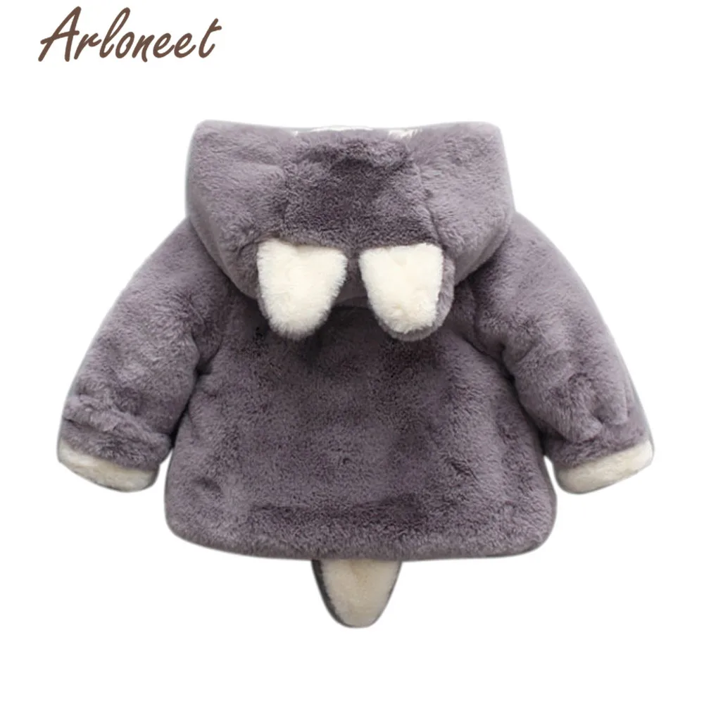 ARLONEET пальто с героями мультфильмов теплое зимнее плотное пальто для маленьких девочек верхняя одежда с капюшоном и кошачьими ушками плащ, коллекция года, пальто Одежда для девочек