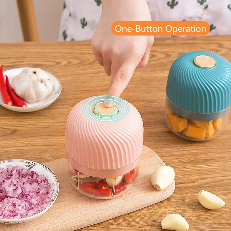 Mini Electric Garlic Chopper Small Food Processor Cordless Ginger Onion Spice Grinder Mincer Blender 250Ml | Бытовая техника