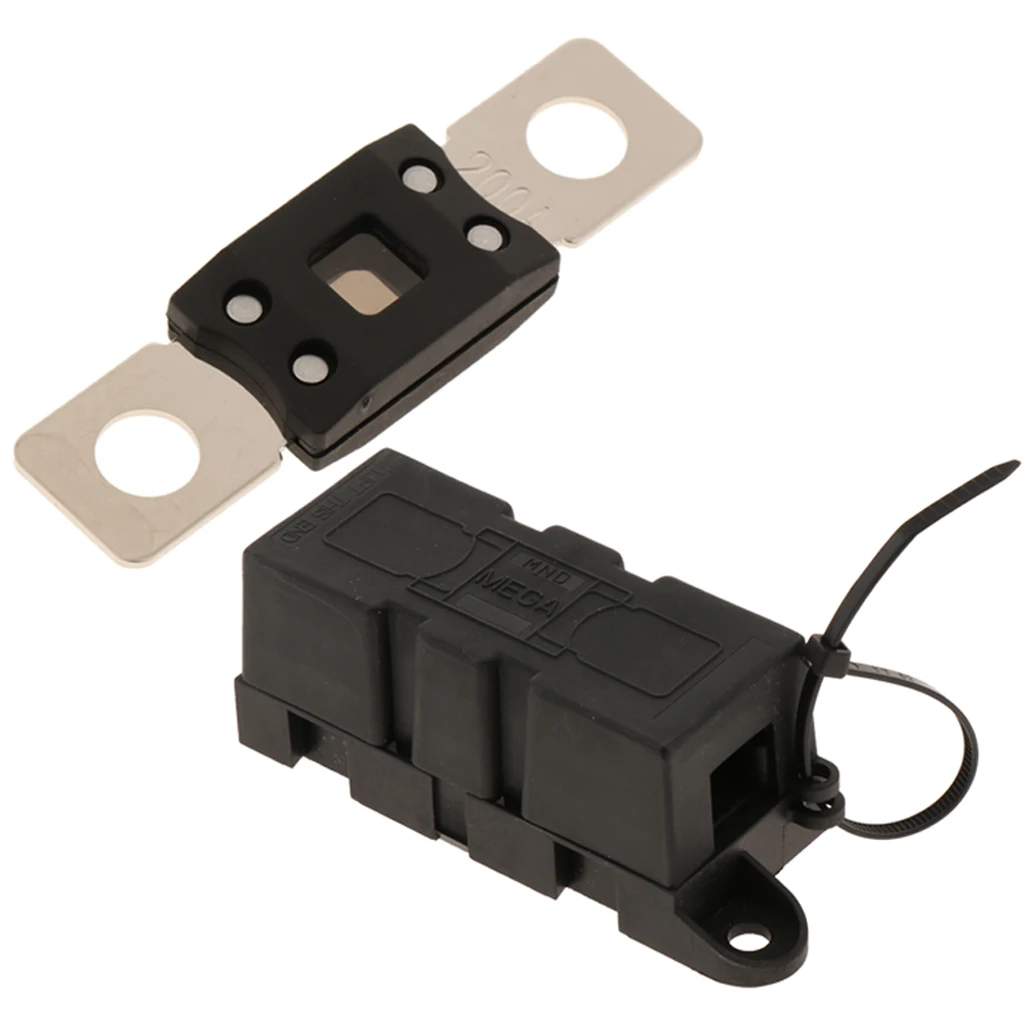 MEGA Bolt-on Fuse 200A+MEGA Fuse Block/ With Cover For RV/Van/Truck/Boat/Yacht/Marine