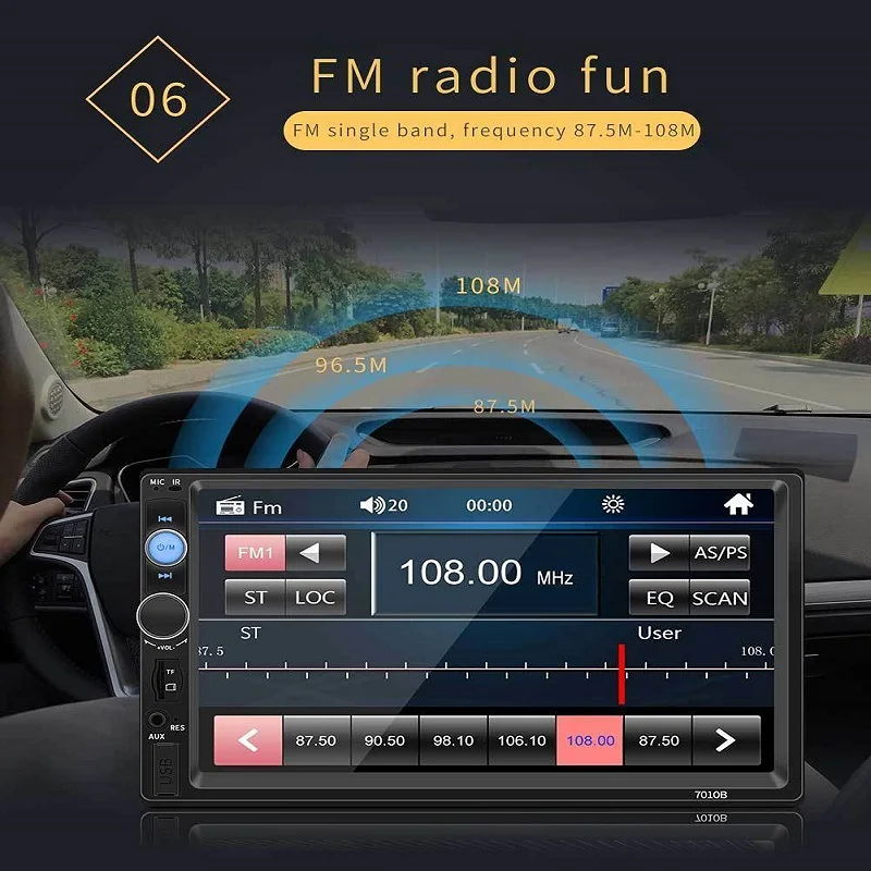 Reproductor MP5 para coche, pantalla táctil de 7 pulgadas, MP5, Bluetooth, USB, reproductor Multimedia Digital, cámara de visión trasera, estándar 7010B