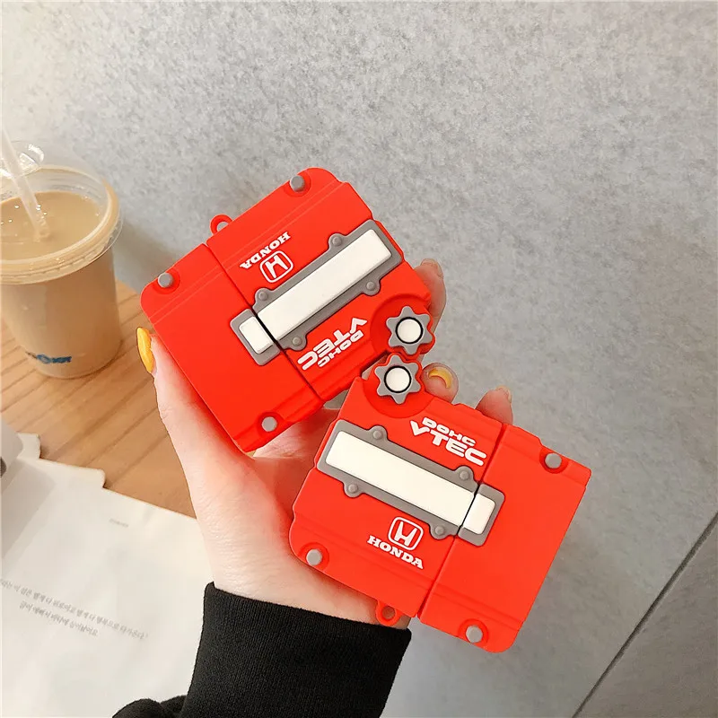 Vtec Airpods Red DOHC VTEC Engine Silicone Case Cover Protection