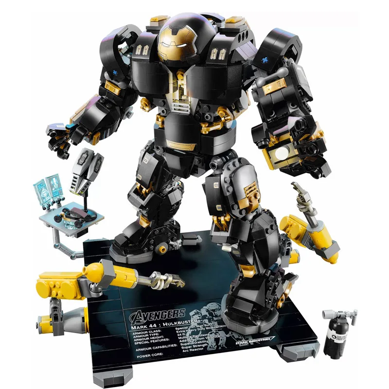 Железный человек черный халкбастер MK41 совместимый 76105 Супер герои Marvel модель Мстителей строительные блоки игрушки для детей
