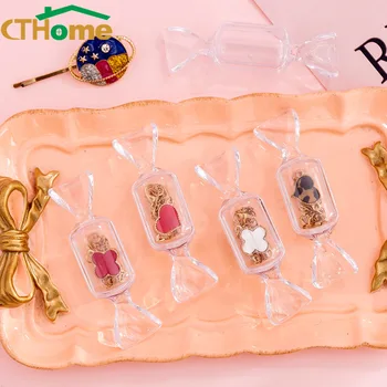 

Cute Girl Candy Shape Transparent Storage Mini Portable Ring Earring Jewelry Storage Organizer Home Stuff Plastic Box Container