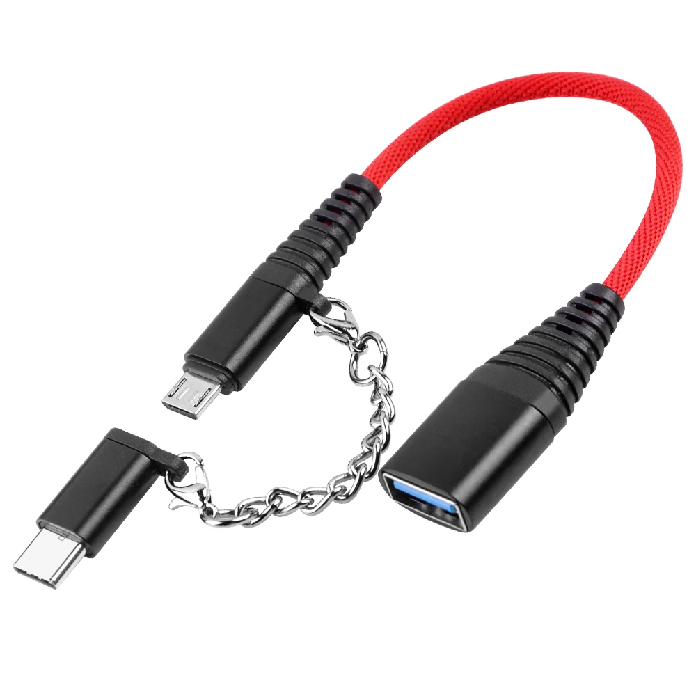 ANMONE 2 в 1 Тип C Micro USB OTG кабель адаптер мини зарядный кабель Разъем USB кабель Разъем для Xiaomi Redmi samsung