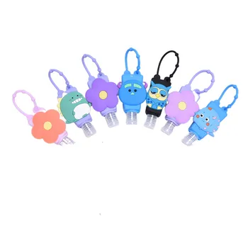 

Travel Portable Safe Gel Holder Hangable Liquid Soap Dispenser Containers For Kids Cartoon Silicone Mini Hand Sanitizer Holder