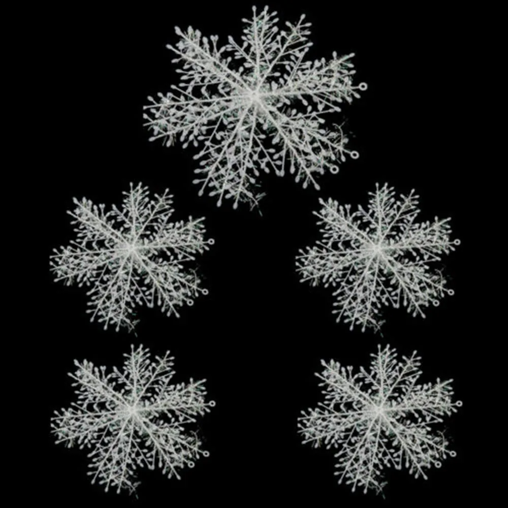 6Pcs/set 3Size Plastic 3D Snowflake Pendant Christmas Decorations Ornament for shipping mall waindows