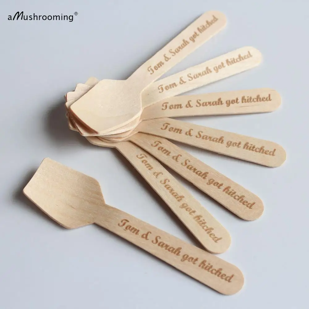 Подгонянные Свадебные ложки для жениха и невесты персонализированный лазерный