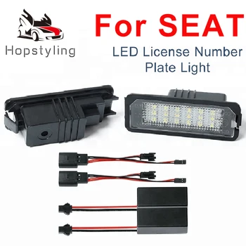 

2x White 18SMD LED License plate lights For Seat Leon2 Leon3 Exeo Altea Ibiza Bulb Replacement Car Tail Number Plate Lamp