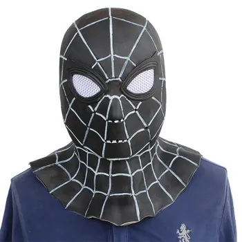 

Halloween Adult Black Latex Spiderman mask Helmet cosplay costume accessories Full Face Masks spider man Venom spider-man
