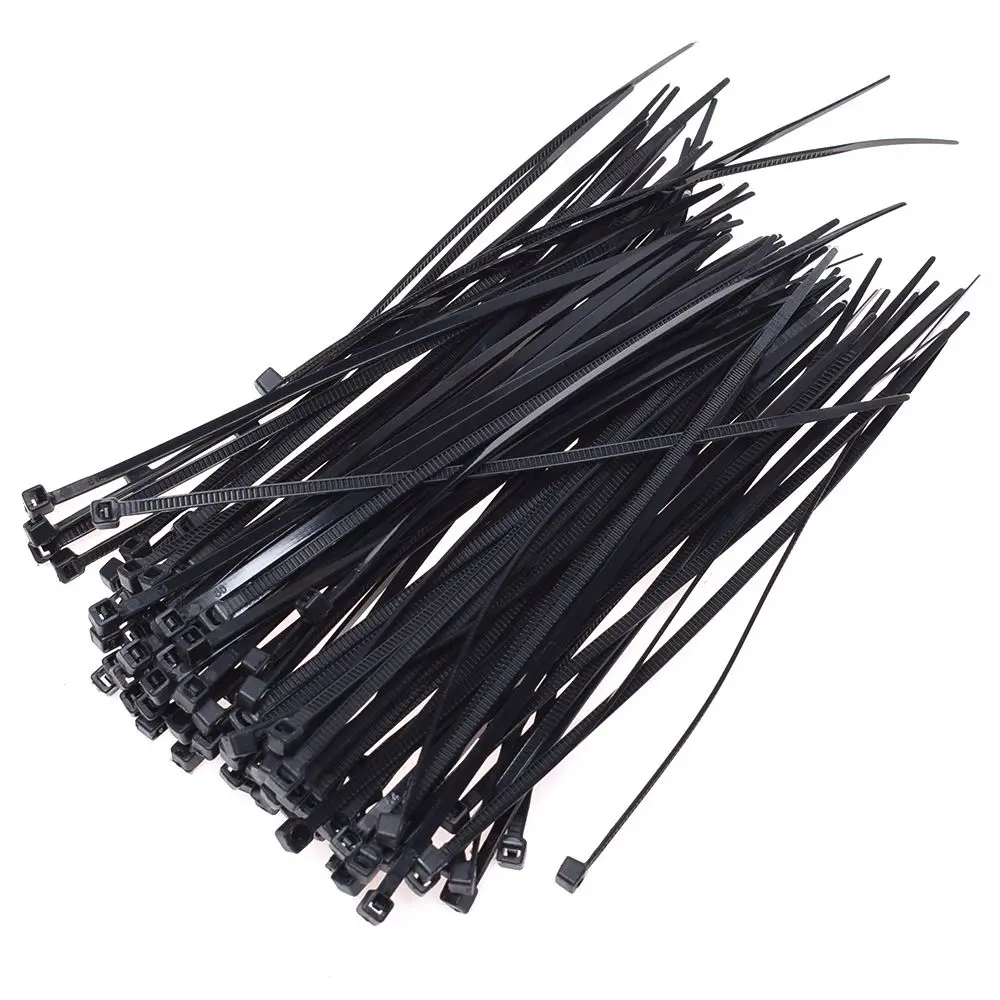 

100 Pcs/Pack Durable 150mm x 2mm Electrical Cable Tie Wrap Nylon Fastening Black Cable Winder