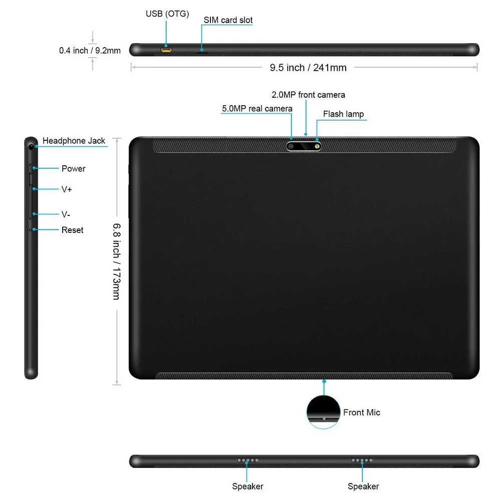 Newest 4G FDD LTE 10 inch Octa Core tablet pc 6GB RAM 64GB ROM Dual SIM Cards 1280x800 IPS Android 9.0 WIFI Bluetooth GPS