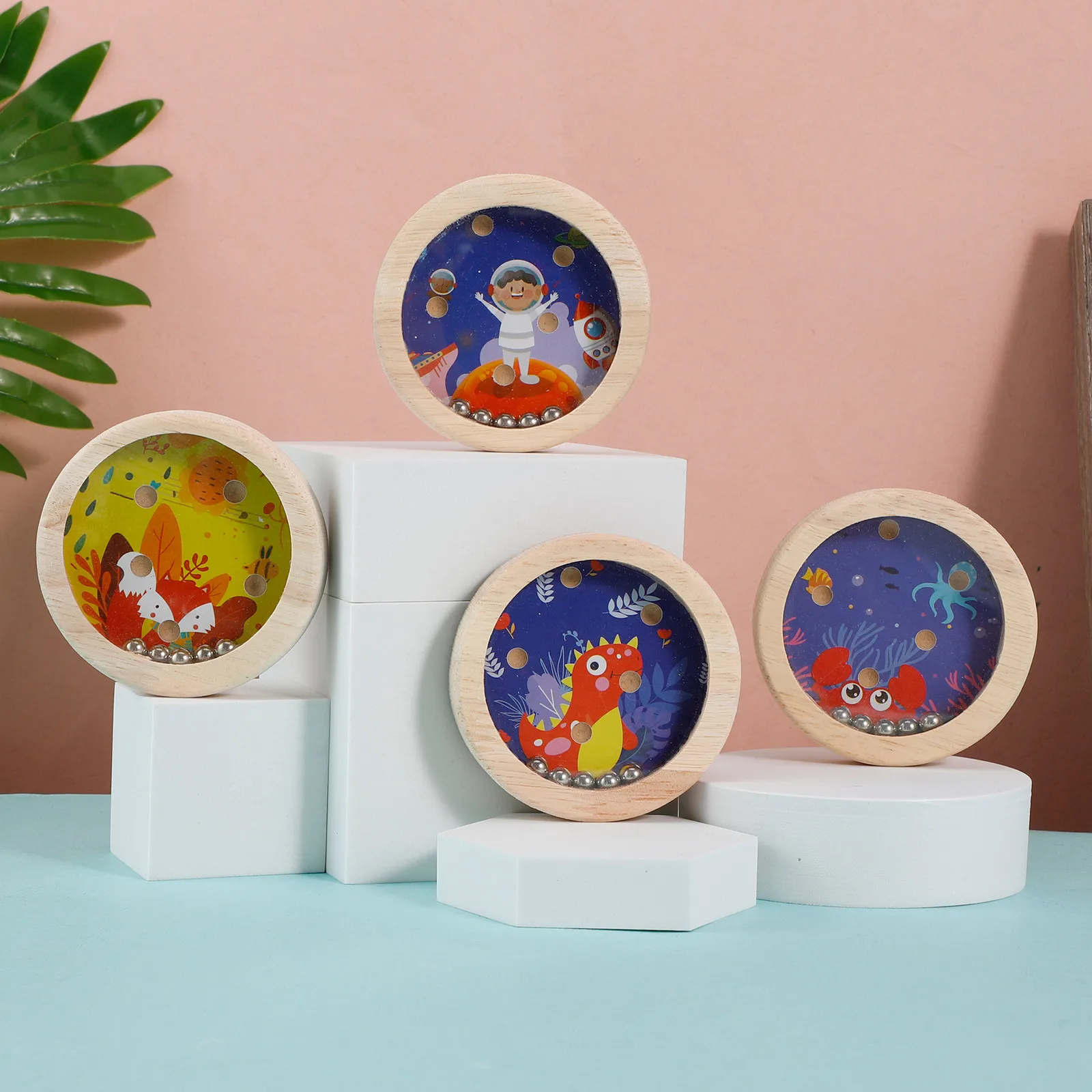 

Kids Balanced Maze Ball Durable Wooden Interesting Educational Balancing Game Training Concentration Funny Toy For Children