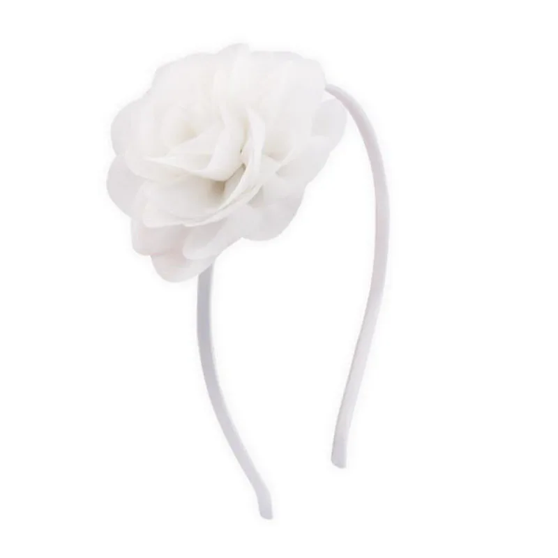 White headband Meimile цветочное оголовье для девочек, цветочные аксессуары для волос, Детская повязка с розами для девочек, подарок на день рождения - Цвет: White headband