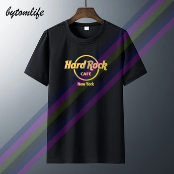 

Hard Rock Cafe New York Tshirt Summer Print Black T Shirt Clothes Popular Shirt Cotton Tees Amazing Short Sleeve Unique Men Tops