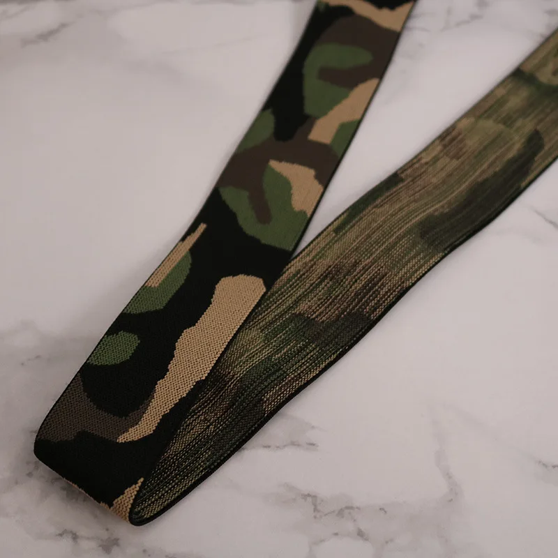 

50 Yards/Lot Army Green Camouflage Elastic Band 38mm Width Elastic Ribbon Polyester For Clothing DIY Garment Sewing Accessories