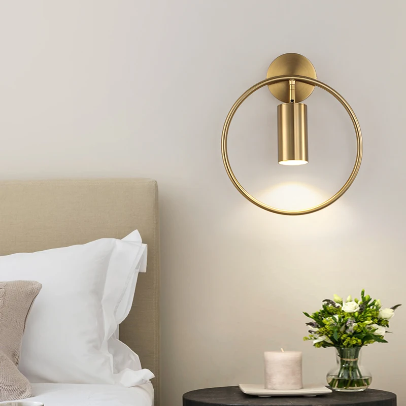 

Modern Wall Light Led Indoor Gold Ring Living Room Decoration Luxury Nordic Sconce Lighting Vanity Bedroom Stairway Balcony Lamp