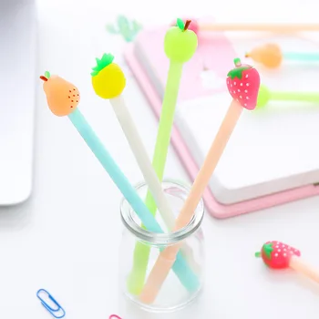 

Creative fruit pie gel pen student stationery cute cartoon writing 0.5mm black signature pen office supplies graffiti supplies