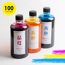 Grand Volume 500 ml/bouteille, 100 couleurs, sans carbone, encre à plume sans poudre, écriture lisse