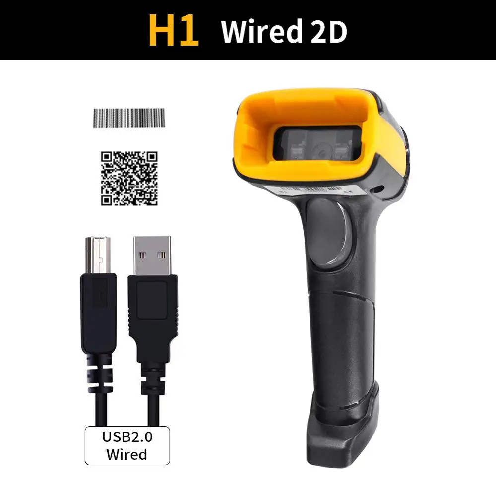 business card scanner HIW Handheld 2D Wirelress Barcode Scanner And H2WB Bluetooth 1D/2D QR Code Reader for IOS Android Ipad Computer fast scanner Scanners