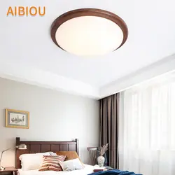 AIBIOU деревянный Sqaure светодиодный потолочный светильник современный круглый потолочный светильник для спальни кухни светильник с